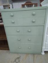 Wooden Chest of Drawers in Light Green Finish