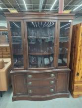 Bassett Furniture China Cabinet with Drawers and Shelving
