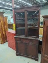 Wooden China Cabinet with Glass Doors, 36 in x 22 in x 69.5 in