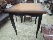 Square Wooden Table with Foldable Top and Black Legs
