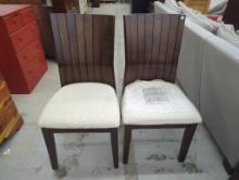 2 Wooden Dining Chairs with Upholstered Seats