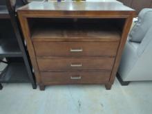 Media Chest with Three Drawers and Open Shelf, Measures 34 x 16 x 35.5 In