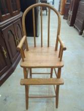 Wooden High Chair with Spindle Back and Footrest