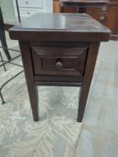 Wooden Side Table with Drawer, Approx. 16 x 21.5 x 24 Inches