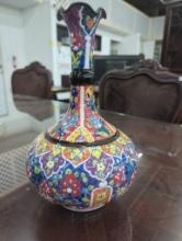 Turkish Handmade Hand-Painted Ceramic Vase, 12 Inches Tall