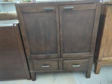 Wooden Storage Cabinet with Dual Doors and Drawers