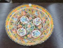 Turkish Handmade Hand-Painted Ceramic Bowl, 12 in x 4 in