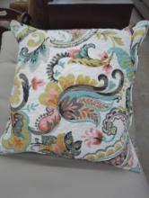 Decorative Throw Pillow with Paisley and Striped Patterns