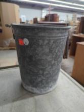 Galvanized Metal Bucket, Measures 8 in x 9.5 in