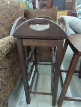 Wooden Folding Tray and Wine Rack, 21 in x 14 in x 30 in