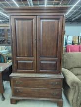 Wooden Armoire With Drawers and Interior Shelves, 41 in x 22 in x 72 in