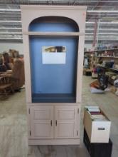 Wooden Display Cabinet With Shelves and Cabinet Doors