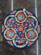 Turkish Handmade Hand Painted Ceramic Plate, 12 Inches Diameter
