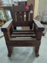 Wooden Rocking Chair Miniature, 8 in x 7.5 in x 11 in
