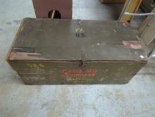 Wooden U.S. Military Green Storage Crate, Camping Equipment, 33 in x 16 in x 13 in