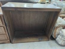 Wooden Shelving Unit with Adjustable Shelf Tracks, 40 in x 16.5 in x 36 in, No Shelves