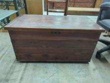 Wooden Chest with Brass Hardware, Measures 36.5 x 18.5 x 18.5 Inches