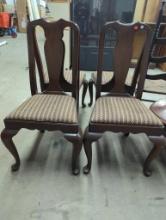 4 Wooden Dining Chairs with Upholstered Seats