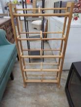 Wooden Rack with Multiple Shelves, Approximately 22 in x 8 in x 48 in