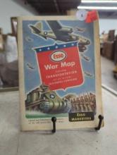 Esso War Map Featuring Transportation During WWII Campaign