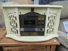 Classic Turntable and Cassette Player With Floral Design