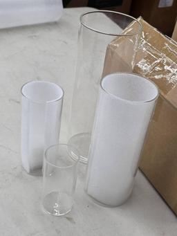 4 Sandraheer Clear Glass Cylinders for Weddings and Events