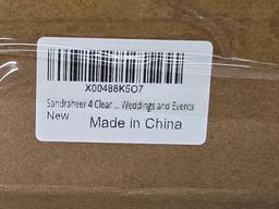 4 Sandraheer Clear Glass Cylinders for Weddings and Events