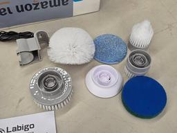 Labigo KS-2619 Electric Spin Scrubber With Accessories and Opened Box