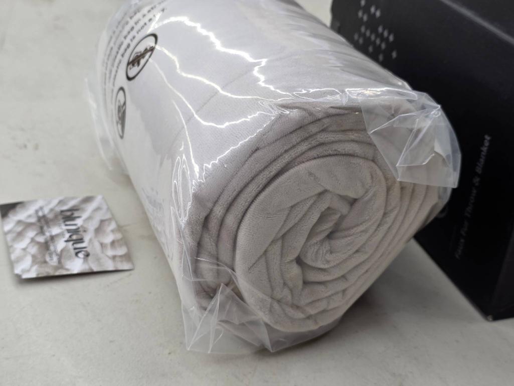 Blunique Ultra Soft Faux Fur Throw Blanket 5050 Inches in Light Brown, Sealed