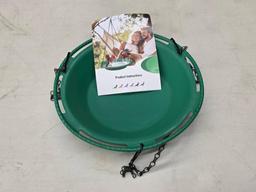 Green Hanging Bird Feeder with Chain and Instructions