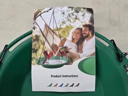Green Hanging Bird Feeder with Chain and Instructions