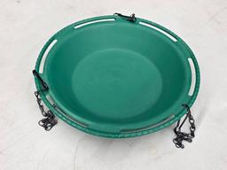Green Hanging Bird Feeder with Chain and Instructions