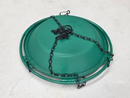 Green Hanging Bird Feeder with Chain and Instructions