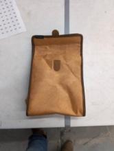 Insulated Lunch Tote Bag with Leather Handles, Open Box
