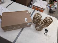 3 Open Box Decorative Woven Rope Candle Holders