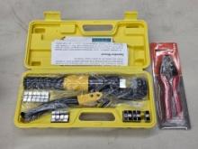 Two-Piece Lot: Hydraulic Crimping Tool and Professional Shears