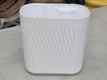 Opened Box White Trash Can With Textured Design