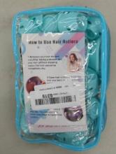 Hair Rollers in Blue Transparent Pouch, New in Package