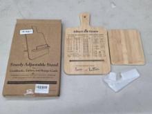 Albert & Grace Bamboo Cookbook and Tablet Stand with Conversion Chart