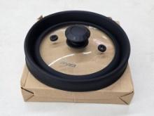 Microwave Splatter Cover for 11-Inch Plates and Bowls with Black Silicone Rim