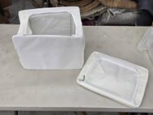 2-Pack Foldable Clothes Storage Boxes, Opened, White, 11.8 x 13.7 Inch