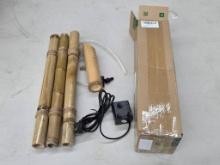 Open Box Bamboo Water Fountain Kit with Pump and Tubing