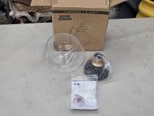 Depuley Flush Mount Ceiling Light with Glass Shade and Black Base