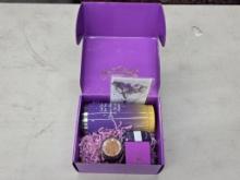 Womens Gift Set with Inspirational Tumbler, Scented Candle, and Bath Items