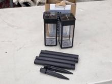 Solar Pathway Lights with Opened Box and Accessories