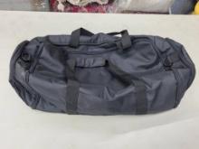 Black Nylon Duffle Bag with Handles and Zippers