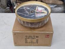 Opened Box Ceiling Light with Glass Dome and Gold Trim