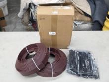 Garden Edging Kit, 80 Ft, Brown, with Stakes, Opened Box