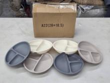 Wee Sprout Suction Silicone Divided Plates  Set of 6