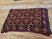 Ornamental 27 1/2 x 21 Pillow with Patterned Textile and Dark Backing